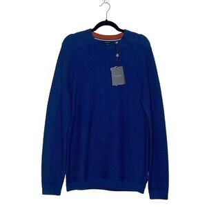 NWT Ted Baker Textured Crewneck Sweater Men's Blue Size 4 XL Extra Large